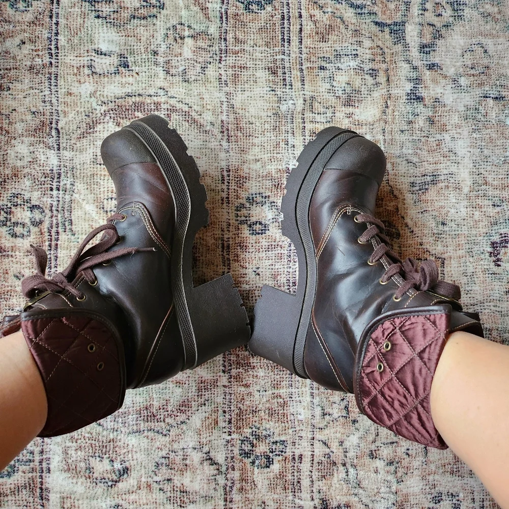 2000's Chunky Heel Combat Boots - Picture 6 of 6